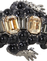 Thumbnail for your product : Roberto Cavalli Gunmetal Swarovski crystal lizard ring