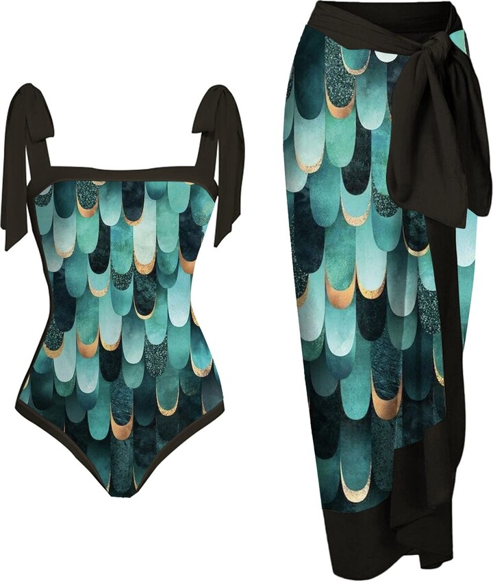 KOUZHAOA Bathing Suits For Women Over 40 Skirtini Swimsuits 2Piece Plus