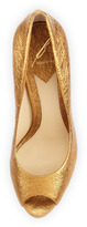Thumbnail for your product : Brian Atwood B by Bambola Foil Platform Pump, Gold