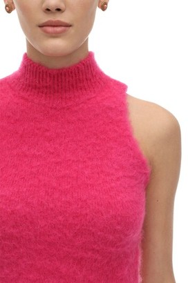 Versace Halter Neck Mohair Blend Knit Crop Top