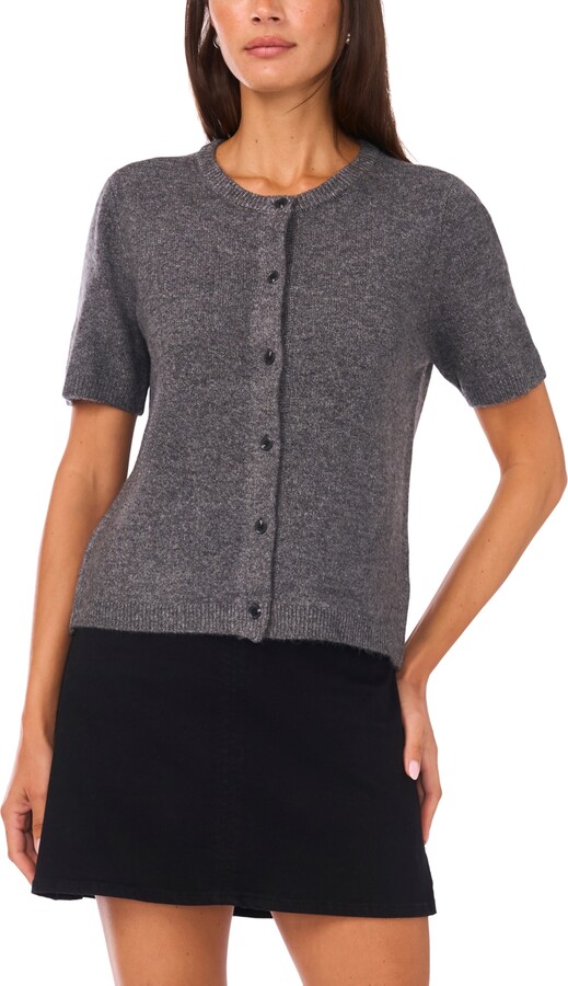 Vince Camuto Women's Crewneck Cropped Cardigan Sweater