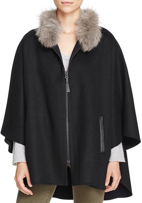 Derek Lam 10 Crosby Fur Collar Cape Coat