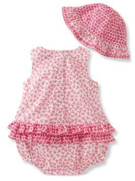 Absorba Babys Two-Piece Romper and Hat Set