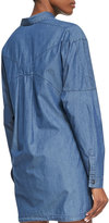 Thumbnail for your product : Robert Rodriguez High-Low Seamed Chambray Shirt
