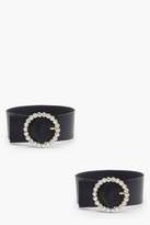 Thumbnail for your product : boohoo Diamante Buckle Ankle Cuffs