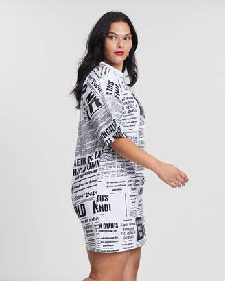 Newspaper Oversized Tee Dress