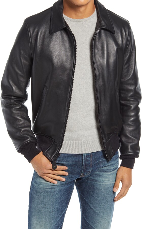 men's lambskin leather bomber jacket