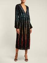 Thumbnail for your product : Saloni Camille Gradient Sequinned Dress - Womens - Black Multi