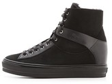 Thumbnail for your product : Ferragamo Nicky Shearling High Top Sneakers