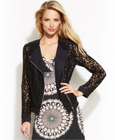 Thumbnail for your product : INC International Concepts Illusion Lace Moto Jacket