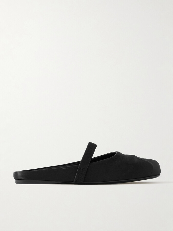 Marni - Sabot Satin Ballet Flats - Black