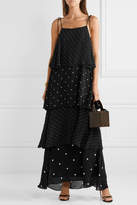 Thumbnail for your product : Anine Bing Daisy Tiered Polka-dot Chiffon Maxi Dress