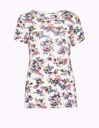 Marks and Spencer Floral Print Short Sleeve Pyjama Top