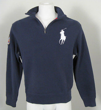 Polo Ralph Lauren NEW! Big Pony Jersey Type Zip Neck Sweatshirt !  4 Colors