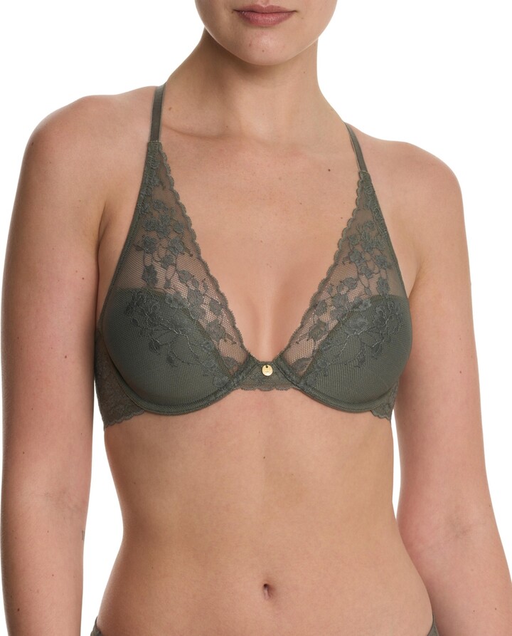 Natori Women's Cherry Blossom Plunge Convertible Contour Underwire Bra