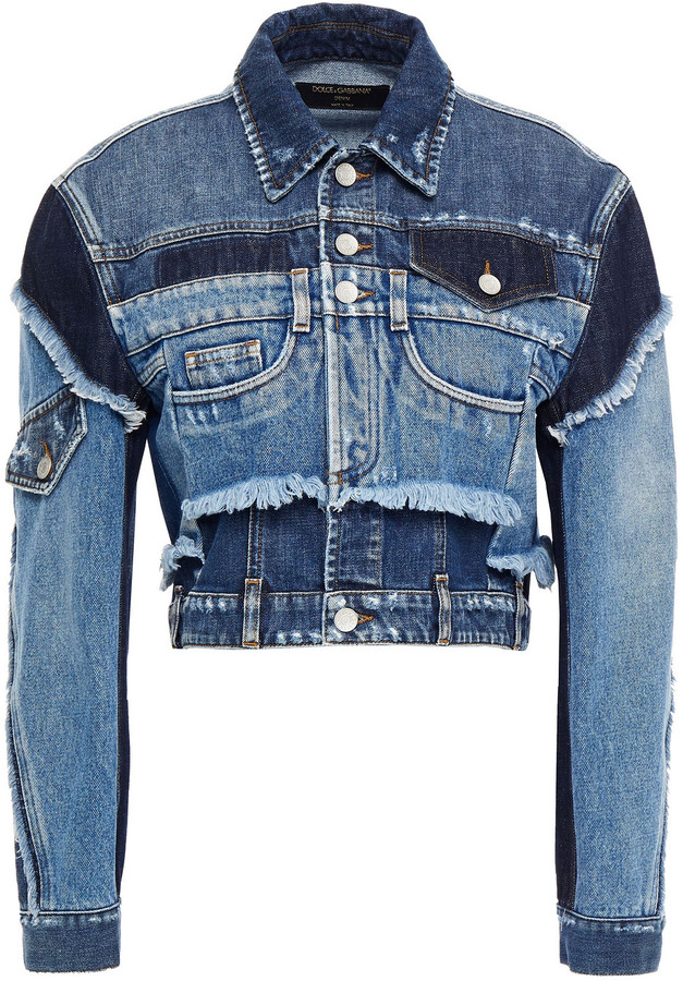 distressed denim jacket cropped