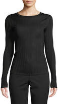 Thumbnail for your product : Vince Ribbed Viscose Long-Sleeve Crewneck Sweater Top