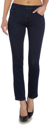 Calvin Klein Mid rise slim jean in dark eighties blue stretch