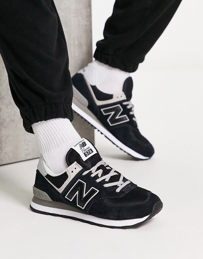 New Balance 574 sneakers in black - ShopStyle