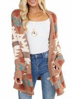 Thumbnail for your product : HIKARO Sweater Oversize Chunky Knit Christmas Cargigan Thick Knit Solid Color Loose Knit Sweater for Women Long Sleeve Cozy Baggy Cardigan Coat Size 18-20 Brown