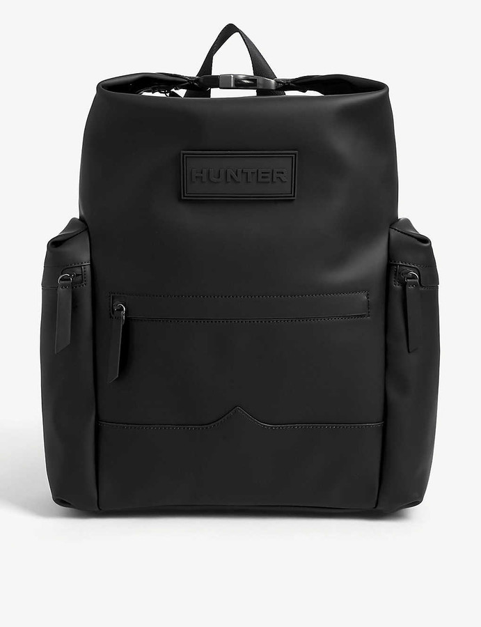 rubberised leather backpack