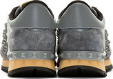 Thumbnail for your product : Valentino Grey Leather Rockstud Sneakers