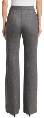 St. John Stretch-Wool Melange Flannel Pants