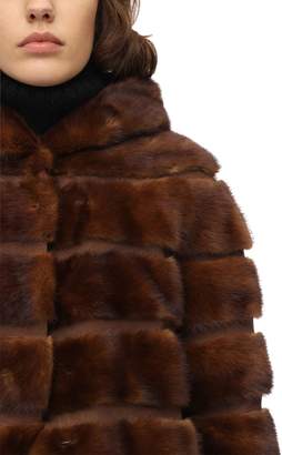 Simonetta Ravizza Zipped Mink Coat W/ Hood