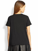 Thumbnail for your product : Proenza Schouler Wave-Print Silk Georgette & Cotton Tee