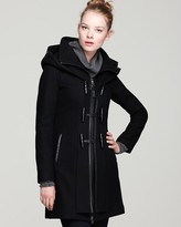 Thumbnail for your product : Mackage Steffy Flat Wool Coat with Toggle and Zip Off Hood