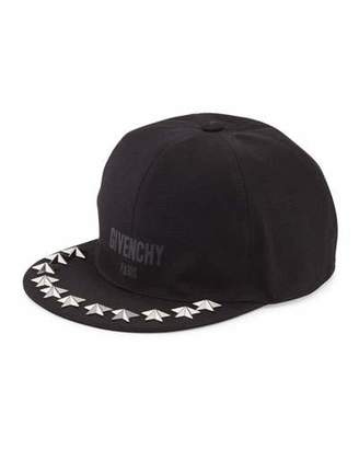 Givenchy Star-Studded Flat-Bill Hat, Black