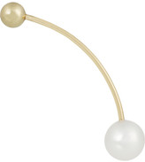Thumbnail for your product : Sophie Bille Brahe Elipse 14-karat gold pearl bar earring