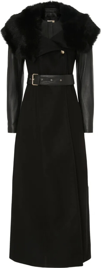 Temperley London Shearling-Trim Belted Sovereign Coat