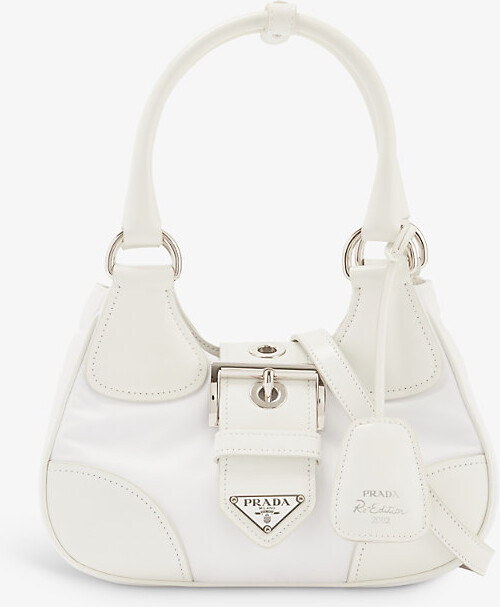 Prada Cahier Shoulder Bag In Bianco Nero (white)