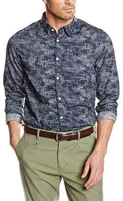 Garcia Men's Slim Fit Long Sleeve Leisure Shirt - Blue