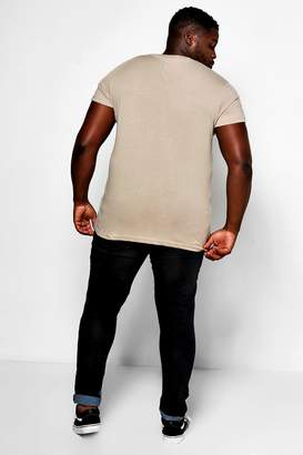 boohoo Big And Tall Longline Basic T-Shirt