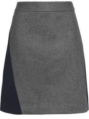 DKNY Wool-Blend Felt And Crepe Mini Skirt