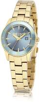 Thumbnail for your product : Just Cavalli Just In Time Gold Tone Stainless Steel Women's Watches w/Blue Dial