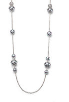 Thumbnail for your product : Majorica 9MM-14MM Grey Round Pearl & Sterling Silver Flower Station Necklace