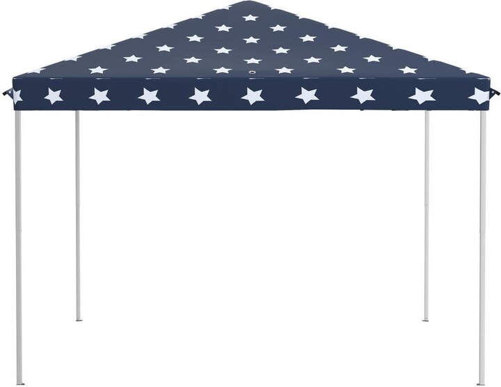 Otryad 10 ft. x 10 ft. Star Pattern Pop Up Canopy Tent with Removable Mesh Sidewalls, Zipper Doors and Carry Bag