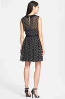 Thumbnail for your product : Betsey Johnson Peter Pan Collar Dot Fit & Flare Dress
