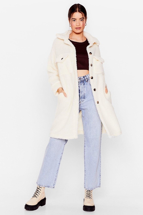 cream longline jacket