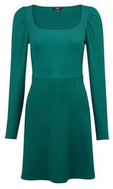 Dorothy Perkins Womens **Lola Skye Green Puff Sleeve Skater Dress, Green