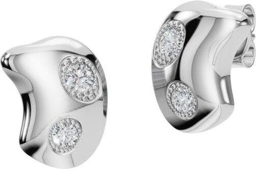 Aya Fine Jewelry Eighteen Kt White Gold Aurora Drift Studs