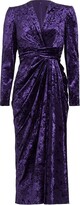 Thumbnail for your product : ZUHAIR MURAD Long-Sleeve Stretch Velvet Midi-Dress