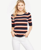 Thumbnail for your product : Ann Taylor Petite Striped Short Sleeve Sweater