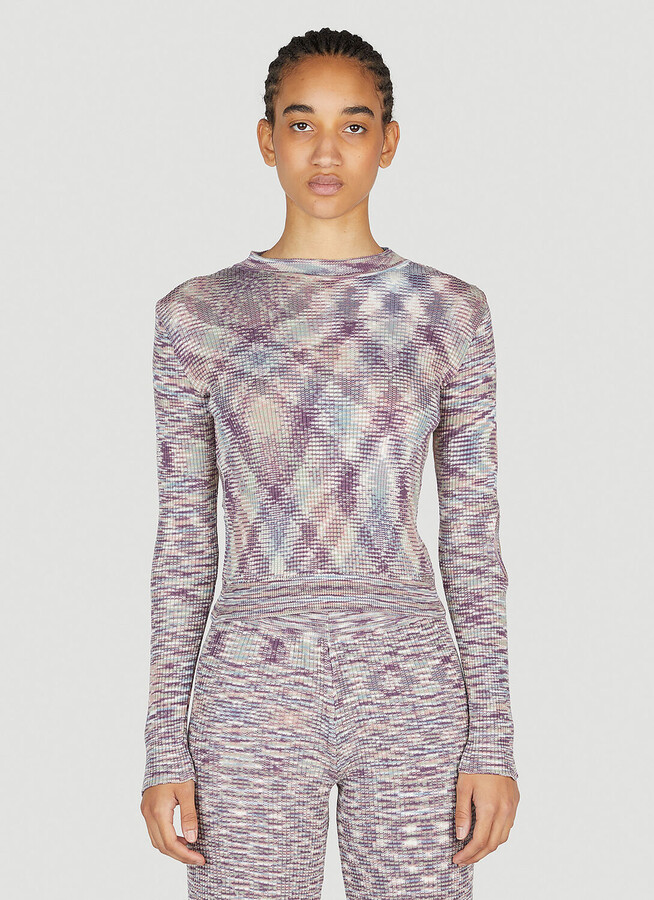 Aries Holey Space Dye Knit Sweater - Woman Knitwear Purple 2