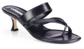 Thumbnail for your product : Manolo Blahnik Susa Leather Slides