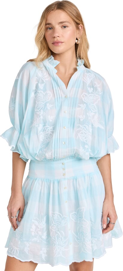 Juliet Dunn Gingham Print Blouson Dress