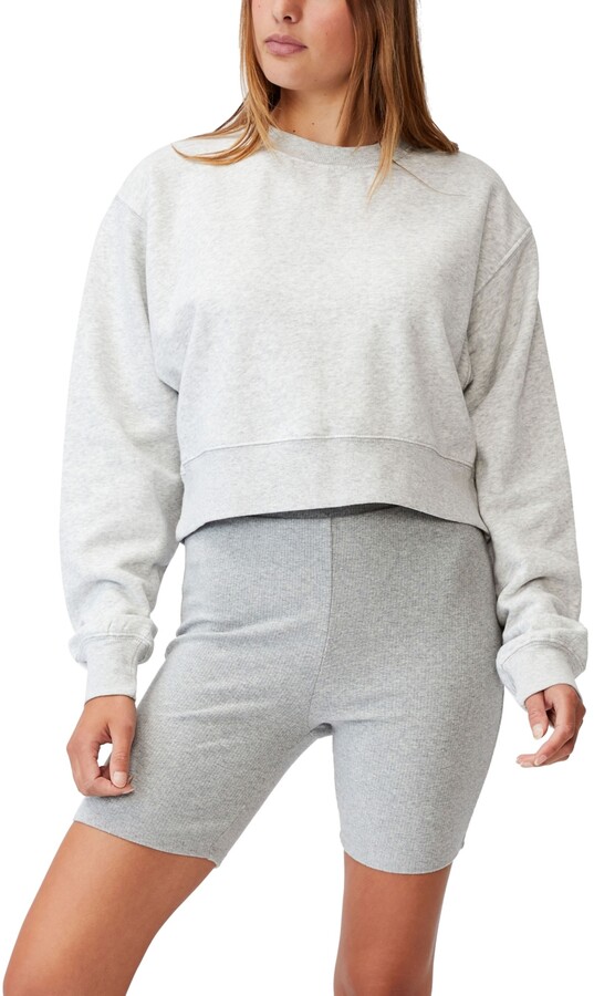 Grey Crop Sweatshirt | Shop the world's largest collection of fashion |  ShopStyle